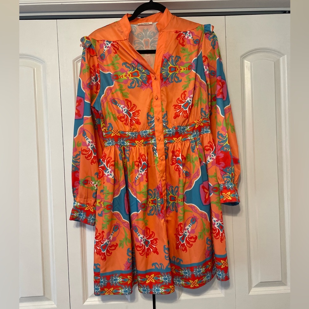 Orange floral Boutique Dress